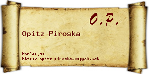 Opitz Piroska névjegykártya